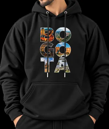 Buzo B-05 Bogotá, letras con paisajes