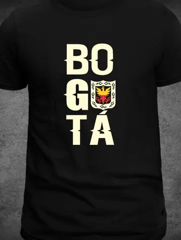Camiseta C-01 Bogotá, letras crema
