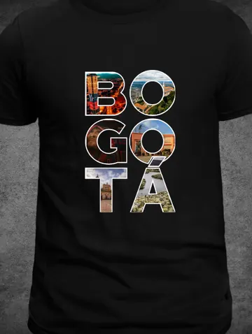 Camiseta C-04 Bogotá, letras con paisajes