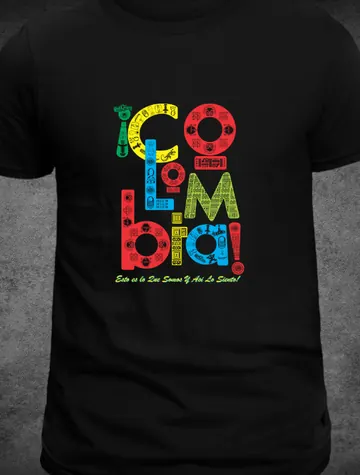 Camiseta C-06 ¡Colombia! de colores