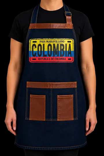 Delantal D-06 Colombia, placa tricolor