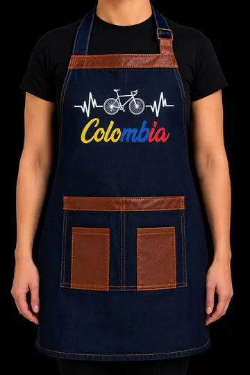 Delantal D-08 Colombia, latido y bicicleta