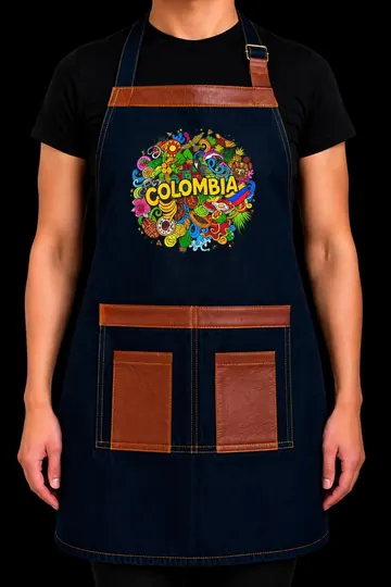Delantal D-12 Colombia, mandala de colores